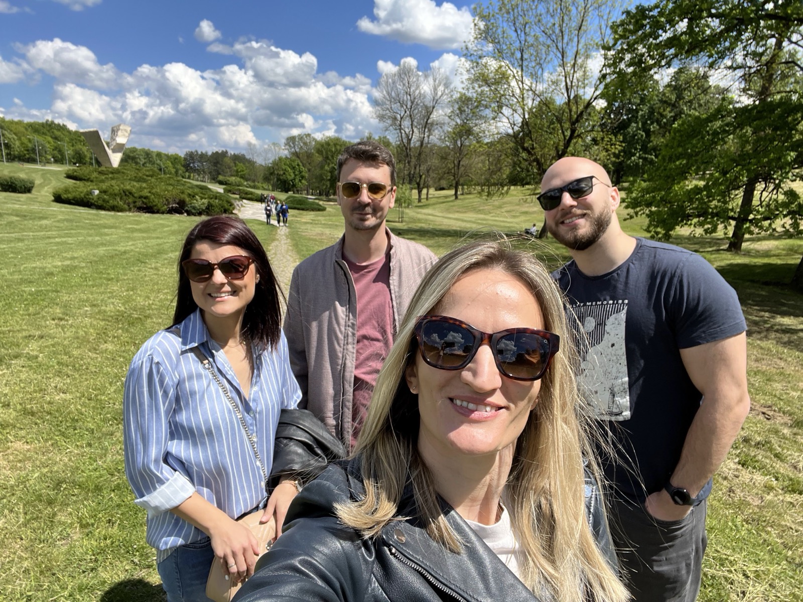 Hurricane Studio team on a sunny park walk
